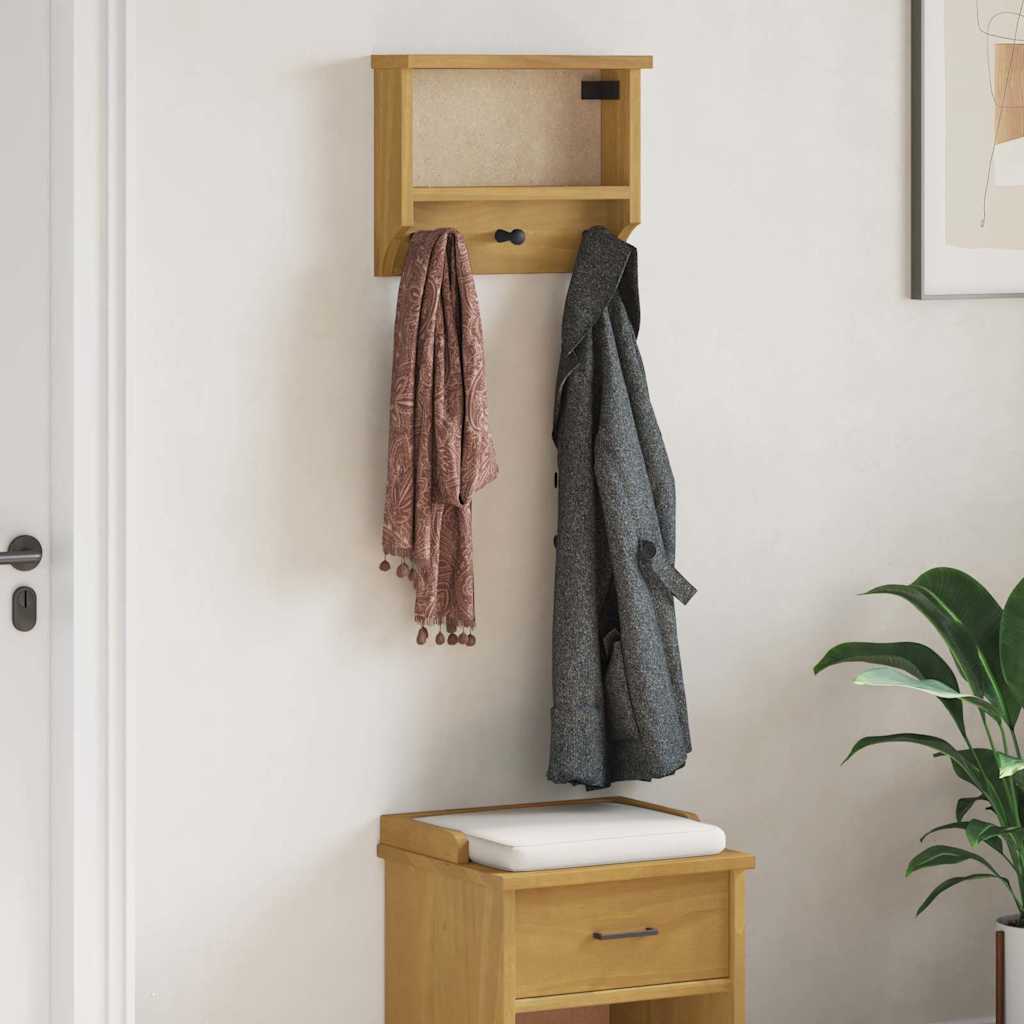 Wall-mounted Coat Rack SANDNES 45x12x35 cm Solid Wood Pine